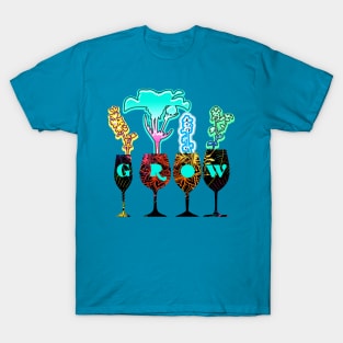 Grow Neon Flowers in Artsy Goblets T-Shirt